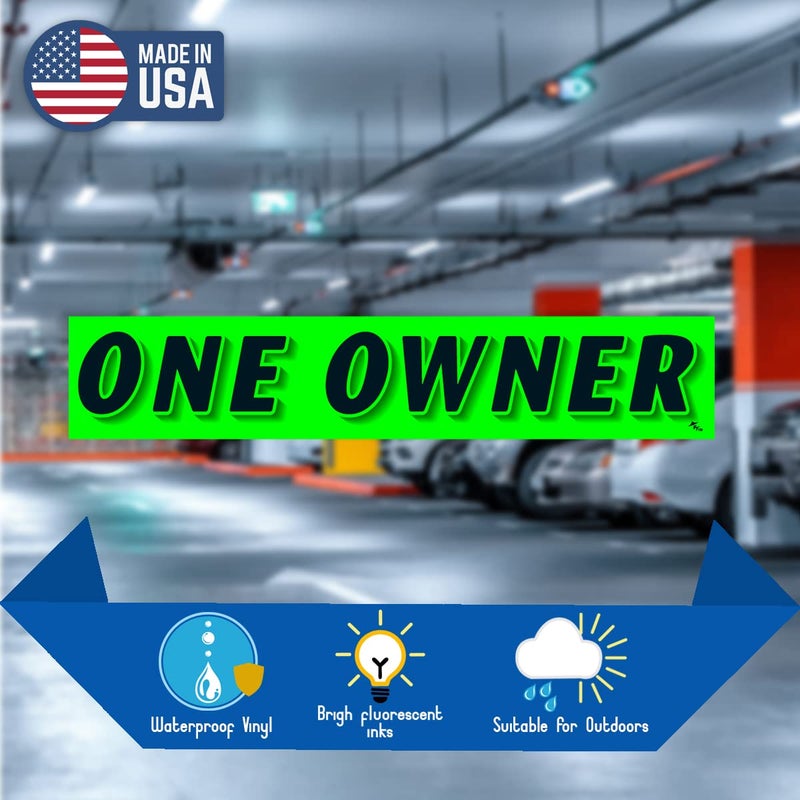 Versa-Tags Chartreuse Green Vinyl Slogan Stickers - 12-Pack for Car Dealer Windshield Advertising, Perfect for Used/New Car Truck RV Lots Slogan-One-Owner-Stickers - Image 3